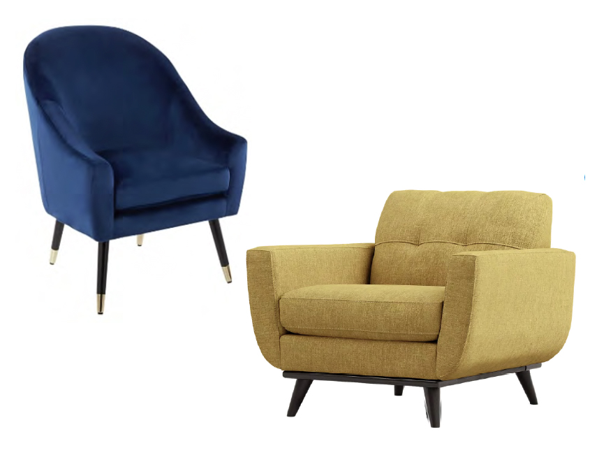 ARM CHAIRS — Many colors, leathers and fabrics to choose from. Comfortably rest and reset. Ask about options. 
