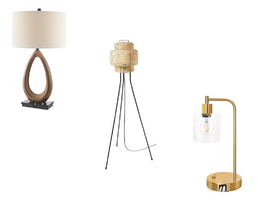 LAMPS — Table lamps, floor lamps, and cordless lamps of various options. Ask about options. 