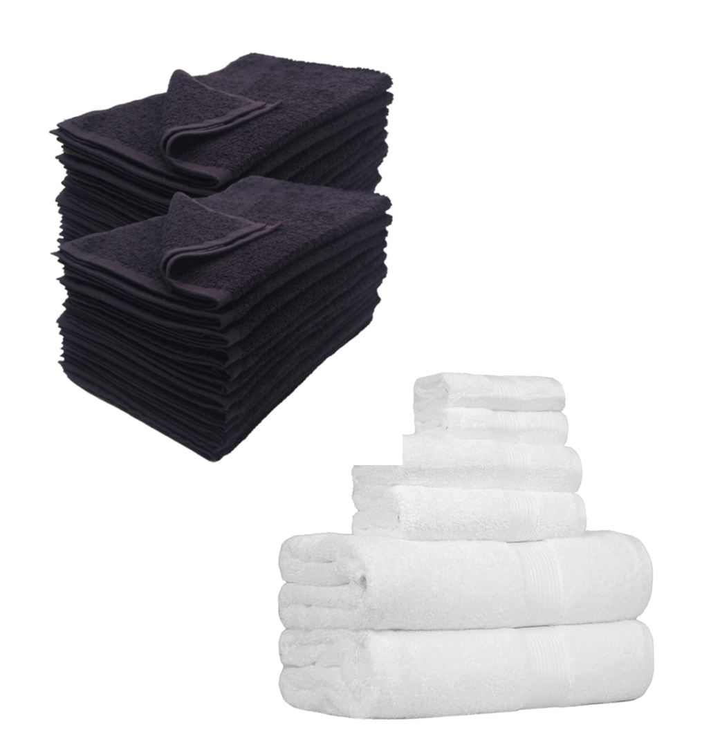 BLACK AND WHITE TOWELS