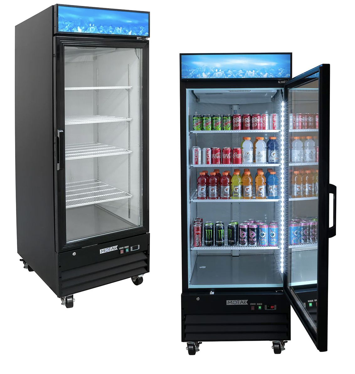 tall glass door refrigerator
